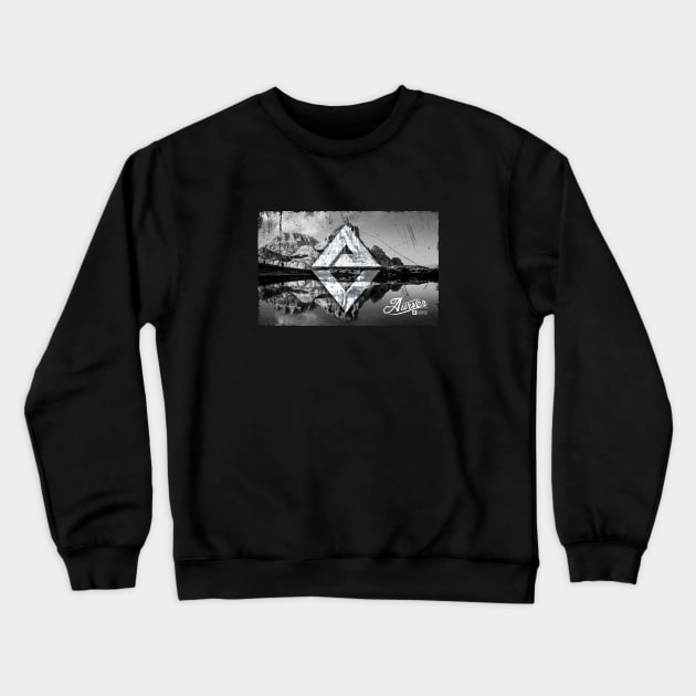 Aurver Mountain Reflection Crewneck Sweatshirt by Aurver